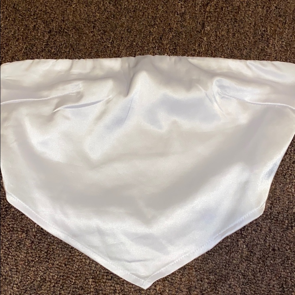 silk, open- back bandana top